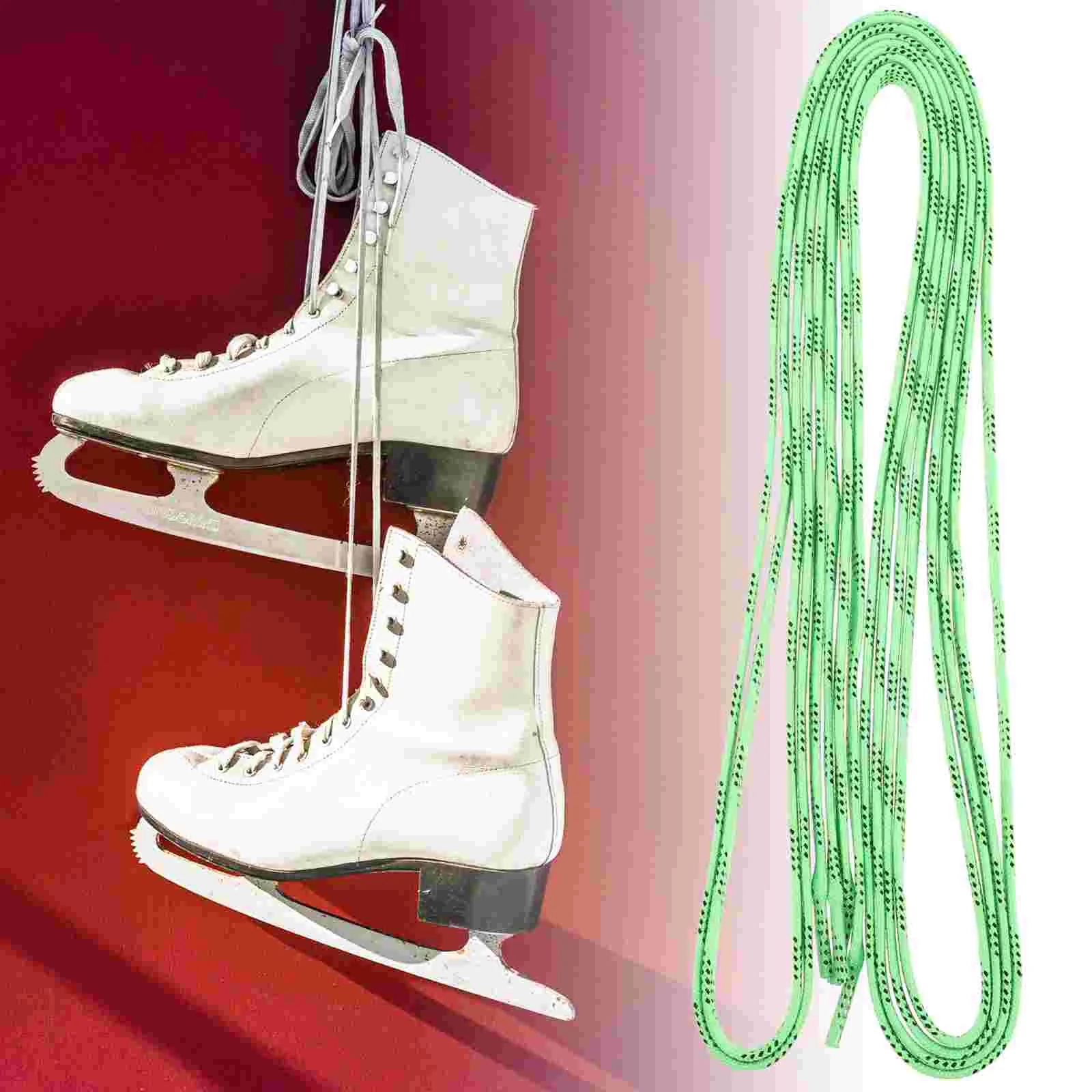 Paire De Lacets Plats Cirés Pour Patins à Glace - Professionnels, Résistants - Couleur Rouge