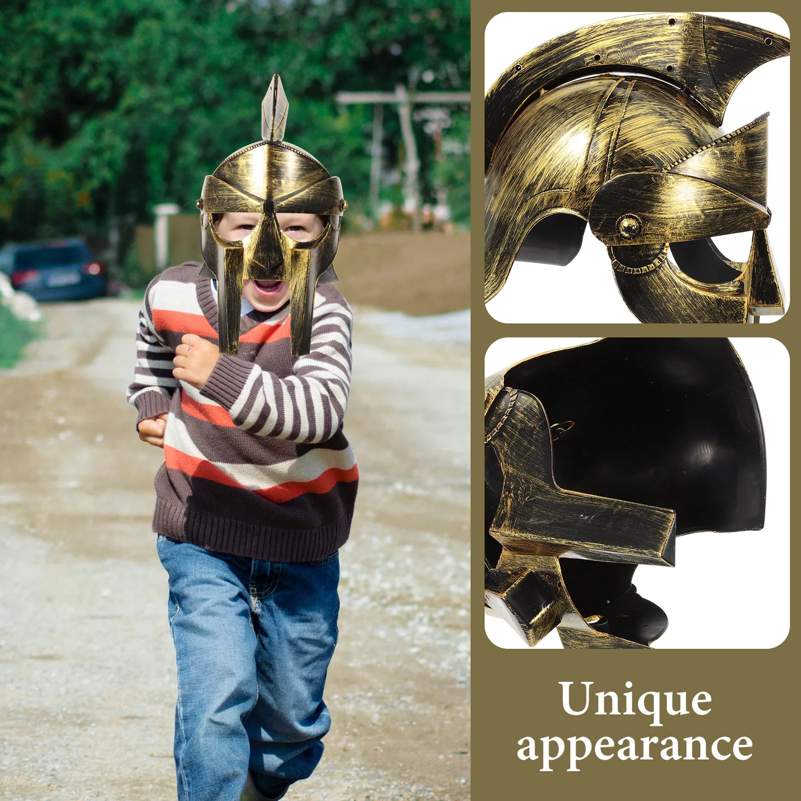 Casque Gaulois Boland - Déguisement Viking, Guerrier - Taille Unique 57/58cm