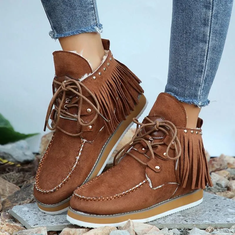 Bulk Plus Velvet Tassel Dressy Vegan Winter Boots Womens For Women Plus Size Perfect For Autumn And Winter From Wranp 18.07 DHgate.Com