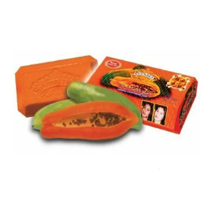 thumbnail interactive-video image 1 of Asantee Papaya & Honey Soap – 6 Bars – Anti-Acne For Face & Body – Made In Thailand 1 of 2