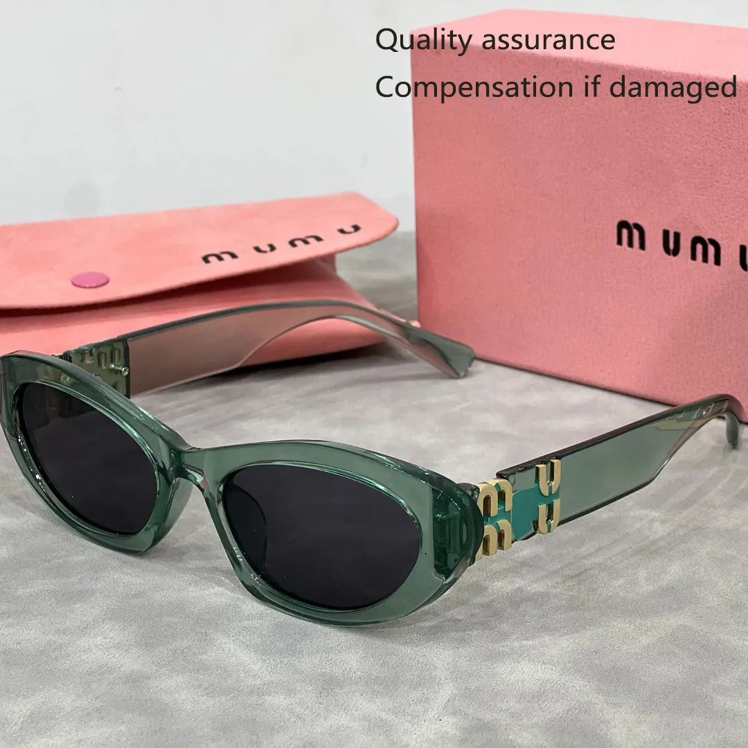 Cat Eye Sunglasses Women Retro 2024 Luxury Designer Green UV