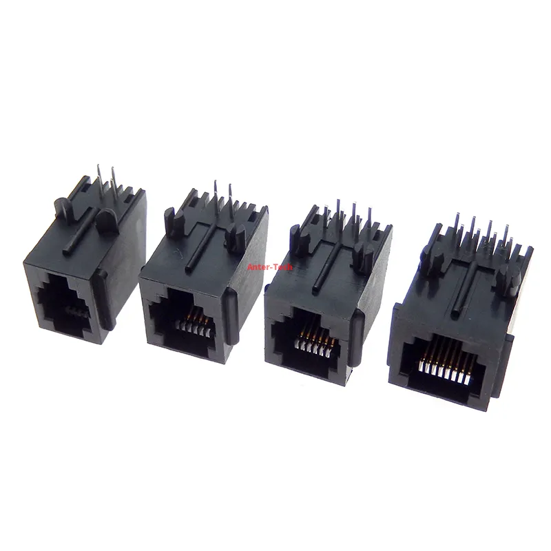 RJ11 RJ12 Phone Socket Curve Pin 4 Pin 6 Pin 8 Pin Female PCB Connector ...