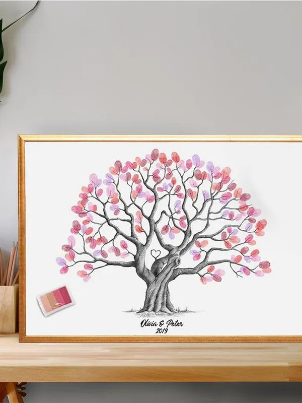Fingerprint Tree Canvas Alternative Canvas Guest Book Fingerprint