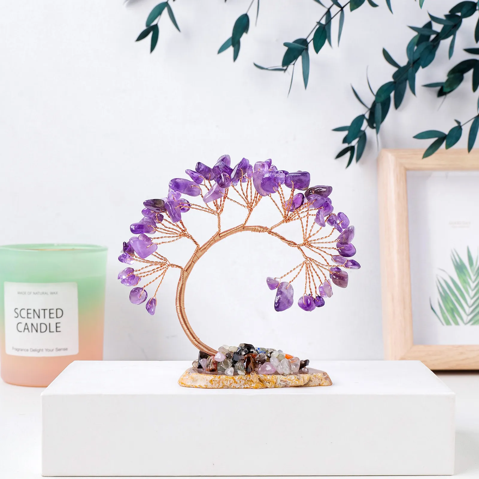 Natural Gemstone Seven Chakra Crystal Money Tree with Agate Base Feng Shui  Healing Stone from Dhgate Bead Making Tools - price 36.16