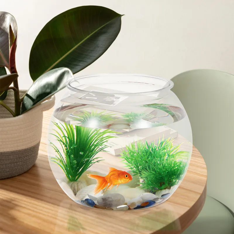 Fish Tank TSYFM Mini Fish Bowl, Small Desktop Glass Jamaica Betta