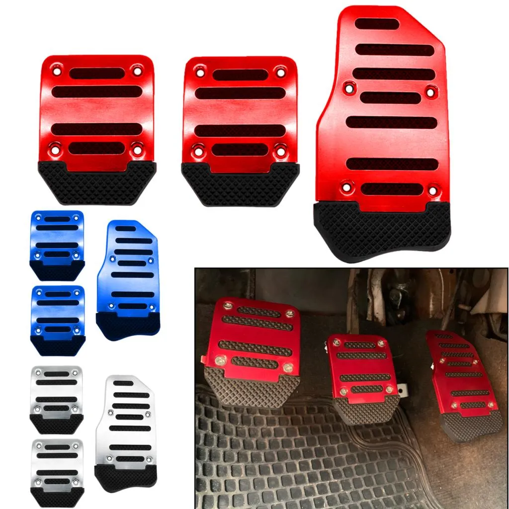 Zoomto Aluminum Pedal Covers For Tesla Model 3 & Y (2016-2023) – Non-Slip Red Brake & Accelerator Pads