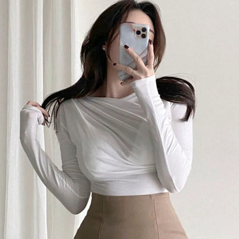 cute white long sleeve tops