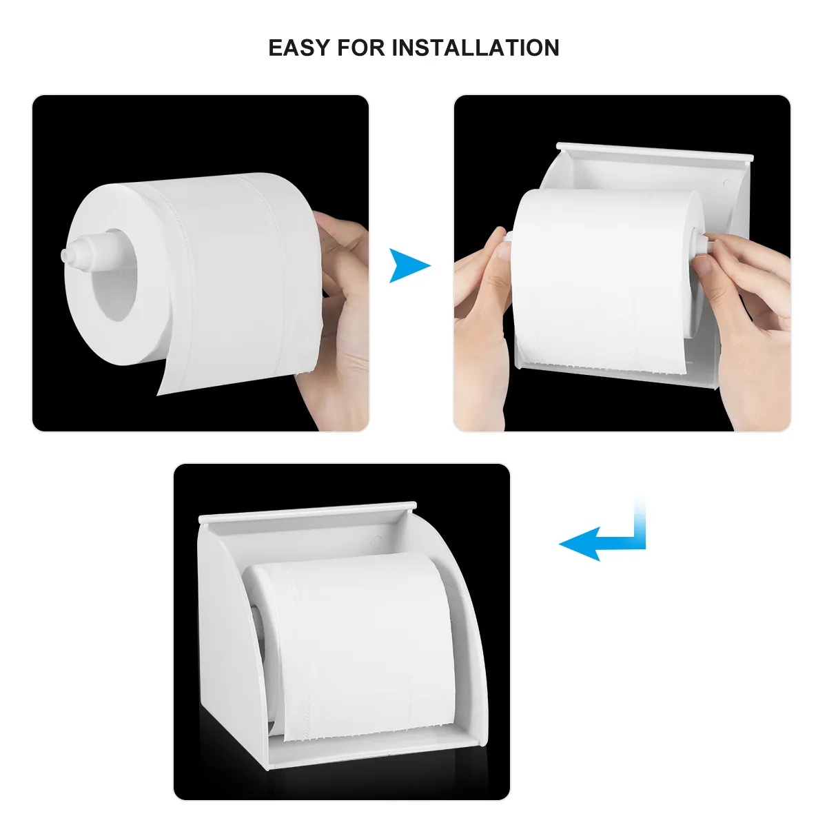 2 Pack Toilet Paper Holder - Universal Plastic Spring Loaded Roller...
