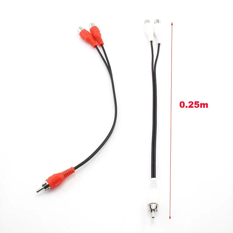 LINDY 0.25 m 3.5 mm Female to 2 x RCA Male AV Adapter Cable - Black