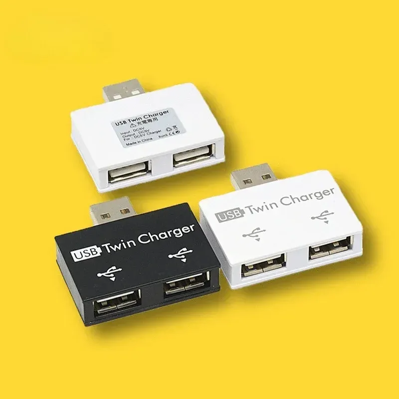 USB2.0 Splitter 1 Male To 2 Port Female USB Hub Adapter Converter for Phone Laptop PC Peripherals Computer Charging Accessories