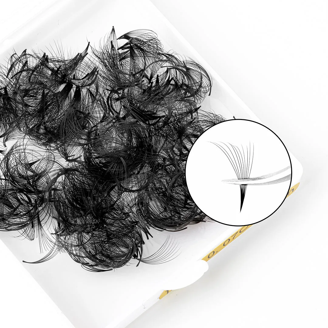 Kimeyelashes 5D Wispy 1000 Premade Volume Lash Fans – Black – Mixed Lengths (9-16mm) – USA Made