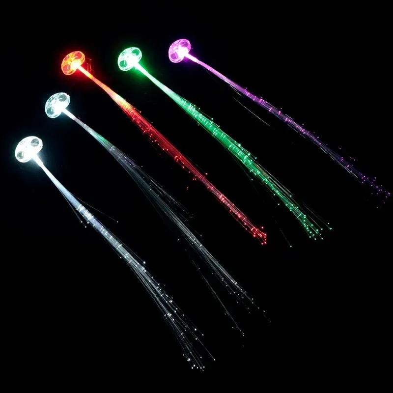 LED Luminous Fiber Wig Braid Glow Party Supplies for KTV Bar Concert ...