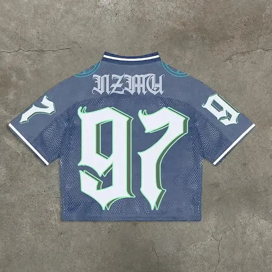 Wholesale Oversized Y2K Hip Hop Jersey With EL Flashing & From
