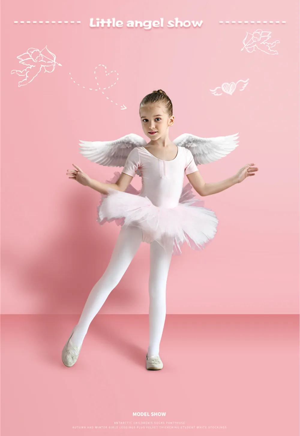 4 Pièces/paquet Collants De Ballet De Couleur Unie Pour Enfants