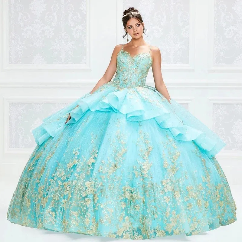 gold and turquoise quinceanera dresses YuVanty Off Shoulder Aqua and Gold Quinceanera Dresses with Bow Puffy Ball Gown Gold Appliques Sweet 16 Dresses Shiny Beaded 15 Dress for Quince 2 at Amazon Women's Clothing store