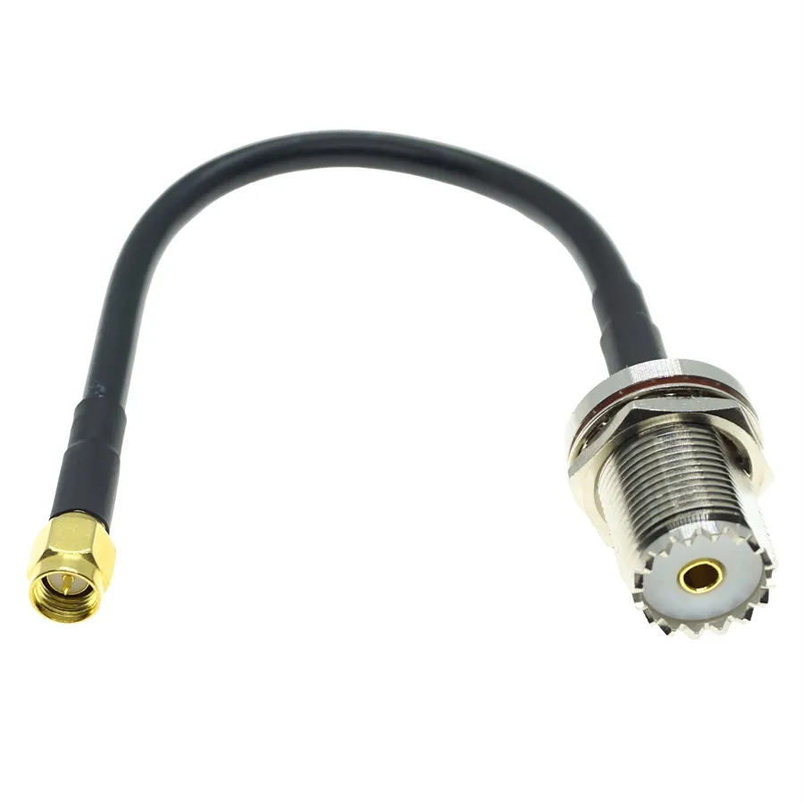 Unbranded Coax Cable For Radio UHF SO239 Female Bulkhead To SMA Male Plug Pigtail Jumper Cable - 4-20 Inch, USA Bulkhead SO239 To SMA Plug