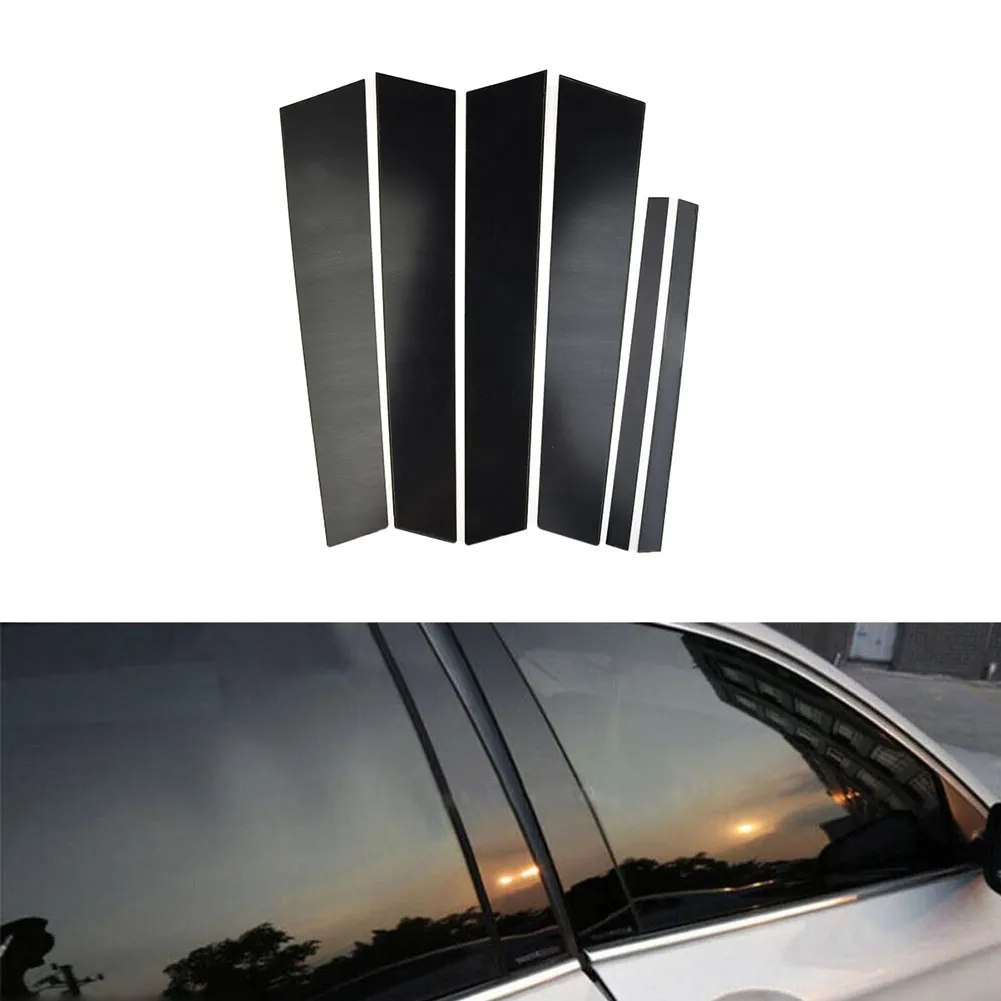 6-Piece Gloss Black Pillar Post Cover Set For BMW 3-Series E90 Sedan (2006-2011) 328i, 335i 7 thumbnail image