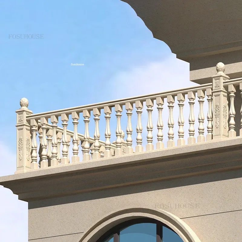 Roman Column Railing Cast-in-place Roman Column mold on walls for High Railing Guardrail ...