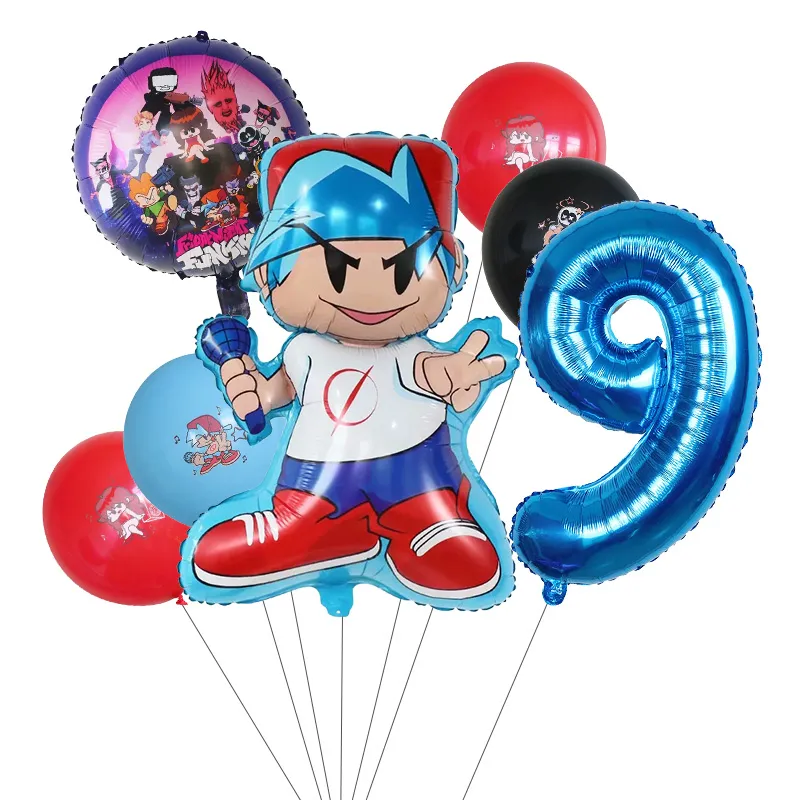 7-Piece Digital Funkin Number set of balloons for Kids'