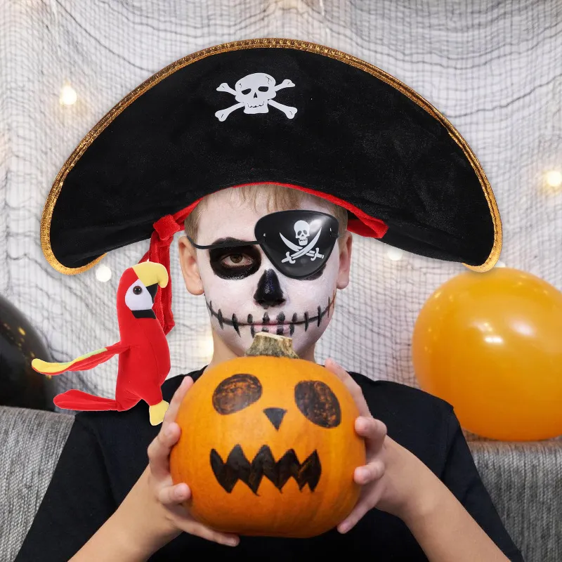 7-teiliges Piraten Cosplay Set – Mit Hut, Augenklappe, Bandana & Zubehör Für Kinder & Erwachsene