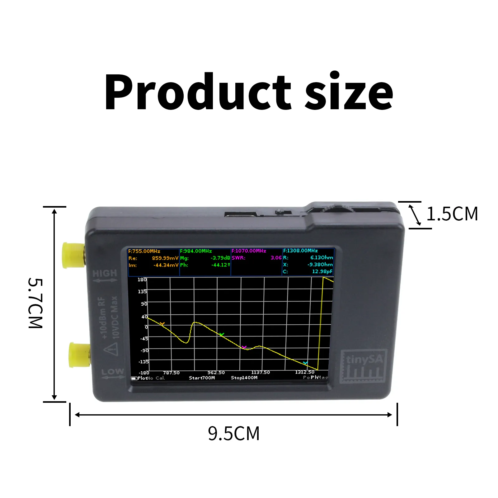 Handheld Spectrum Analyzer 100kHz-960MHz, 2.8 Touchscreen, MF/HF/VHF ...