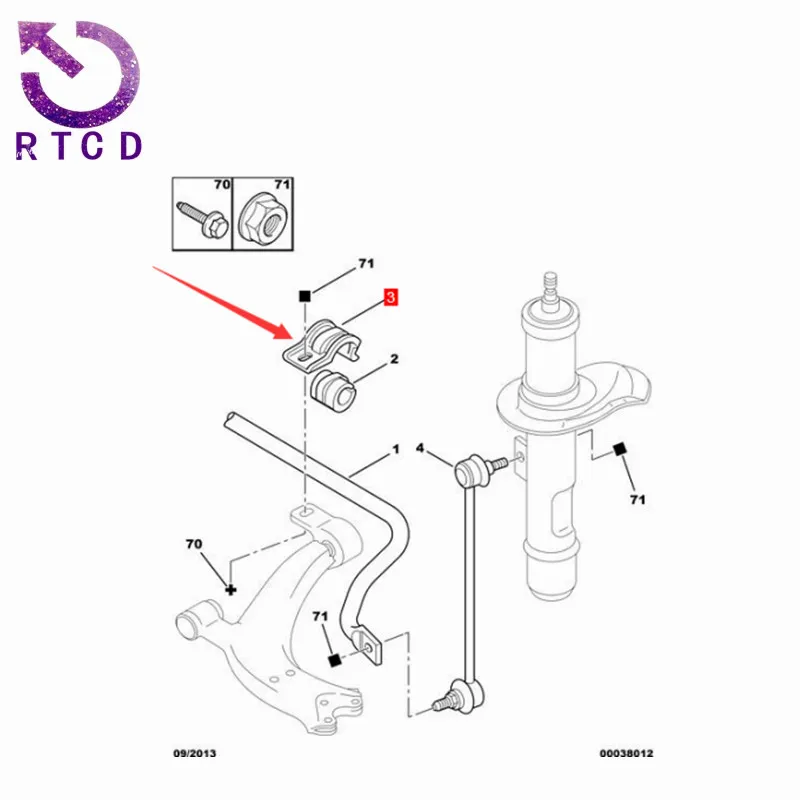 Transverse stabilizer bar sway bar Bearing Clamp for...