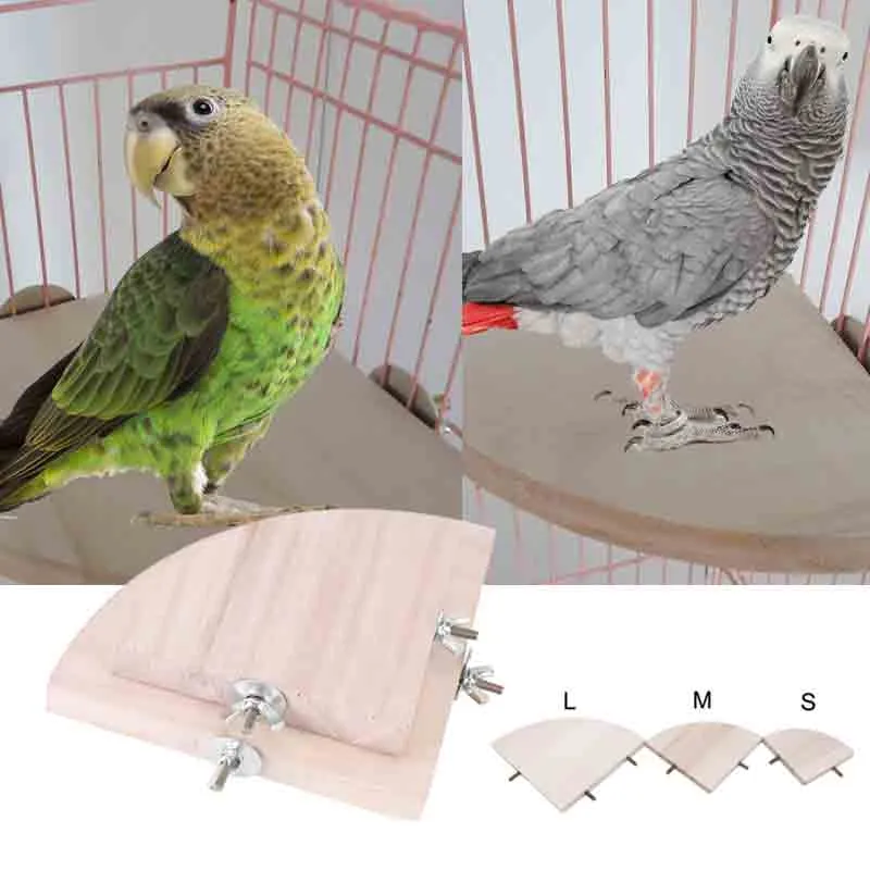 Squirrel Foot Racks Fan-shaped Wooden Bird Stand Rack Perch for Small Animals Chinchilla ...