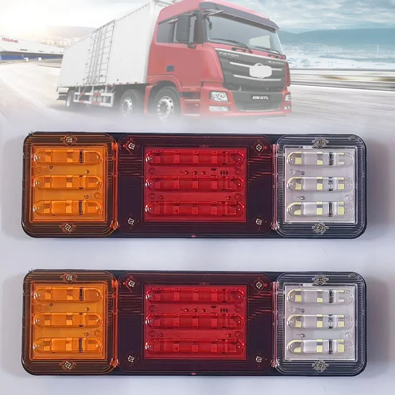 Led Trailer Lights Pair 12v 14 Led Rear Tail Lights Lamp 5 Function