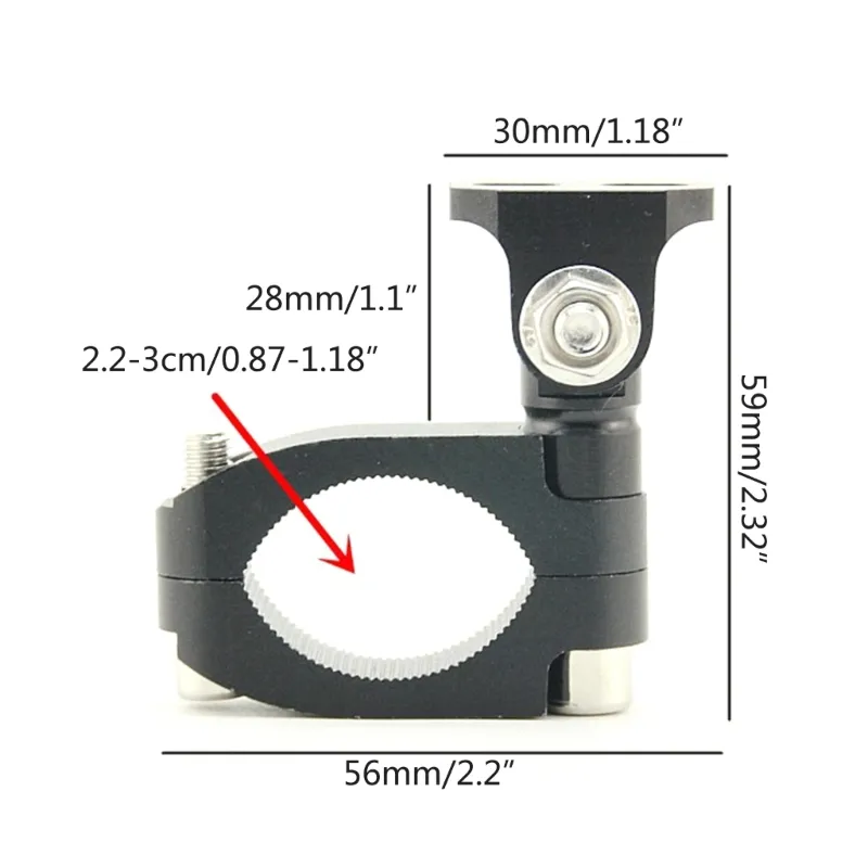 Universal Motorcycle LED Speed Gear Indicator Holder Bracket Black 22mm