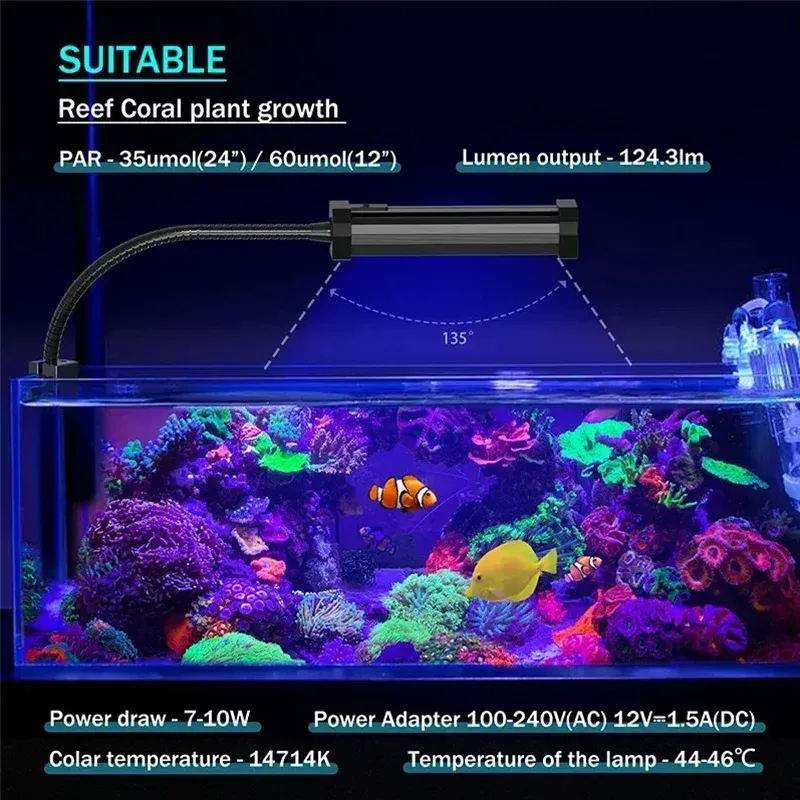 Buy Lominie Aquarium LED Light, Dimmable Clip On Fish Tank Light WiFi