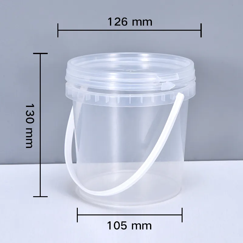 10パック1リットルの食品グレードのプラスチックバケツ蓋付き