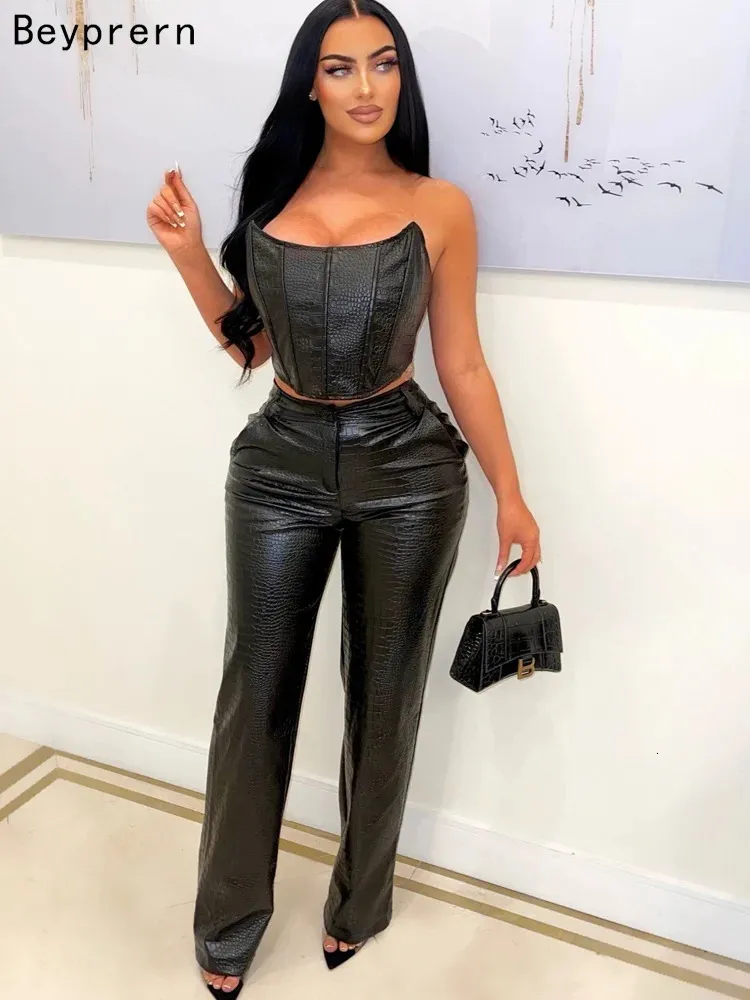 Beyprern Womens Green Corset Cut Out Cargo Metallic Jumpsuits PU