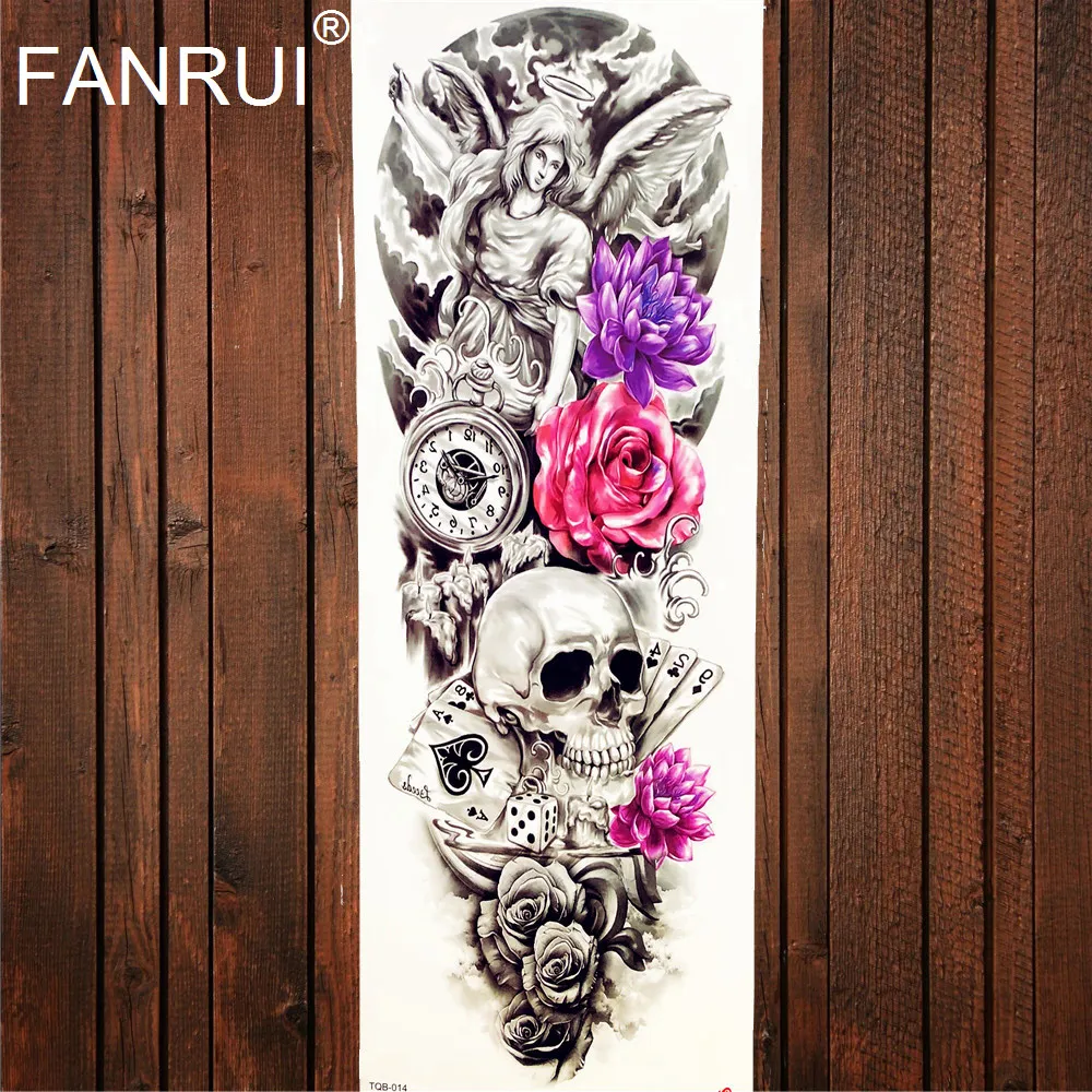 Shackle Sticker Skull Shackles Full Arm Sleeve Arm Tattoo Temporary Sticker 48x17CM ...