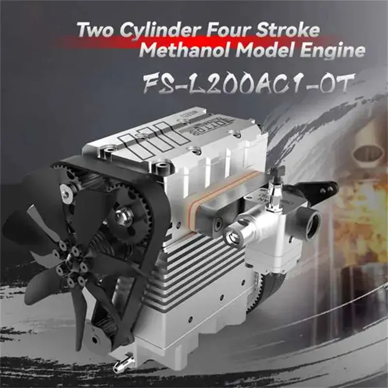 7cc TOYAN FS-L200AC 7cc Inline 2 Cylinders DIY Engine Model Kit, Air-Cooled ...