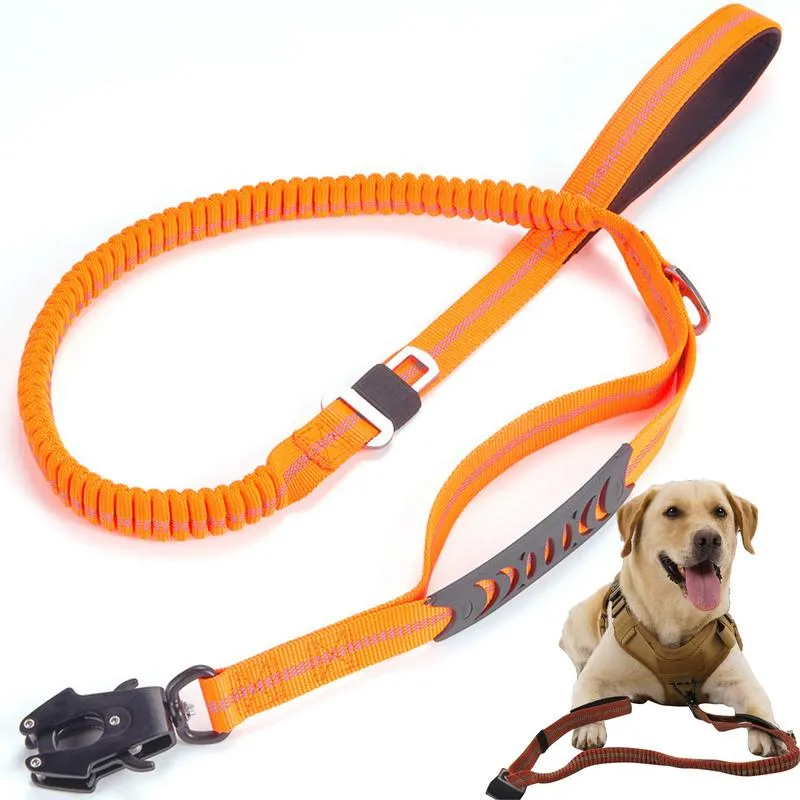 Dog Leash, 4.5FT Strectable Waist Belt Leash, Reflective Running Belt Leash, with Paded Handle, Metal Clasp, for Training, Hiking, Touchdog ® \u0027Macaron\u0027 2-in-1 Durable Nylon Dog Harness and Leash