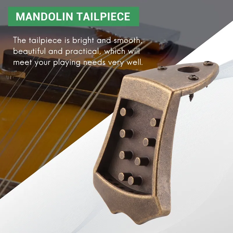 Yibuy 75x45x9mm Golden Metal Triangle Mandolin Tailpiece