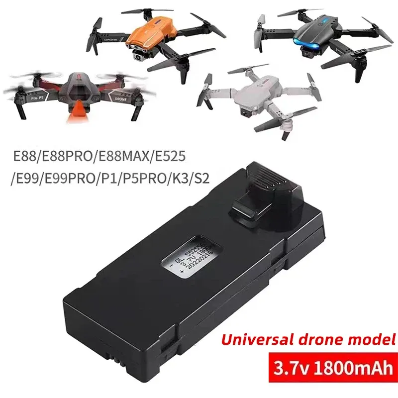 Batería De Repuesto Para Dron RC 3.7V 1800mAh – Compatible Con E88, E99, P5PRO, K3 Y Más Modelos