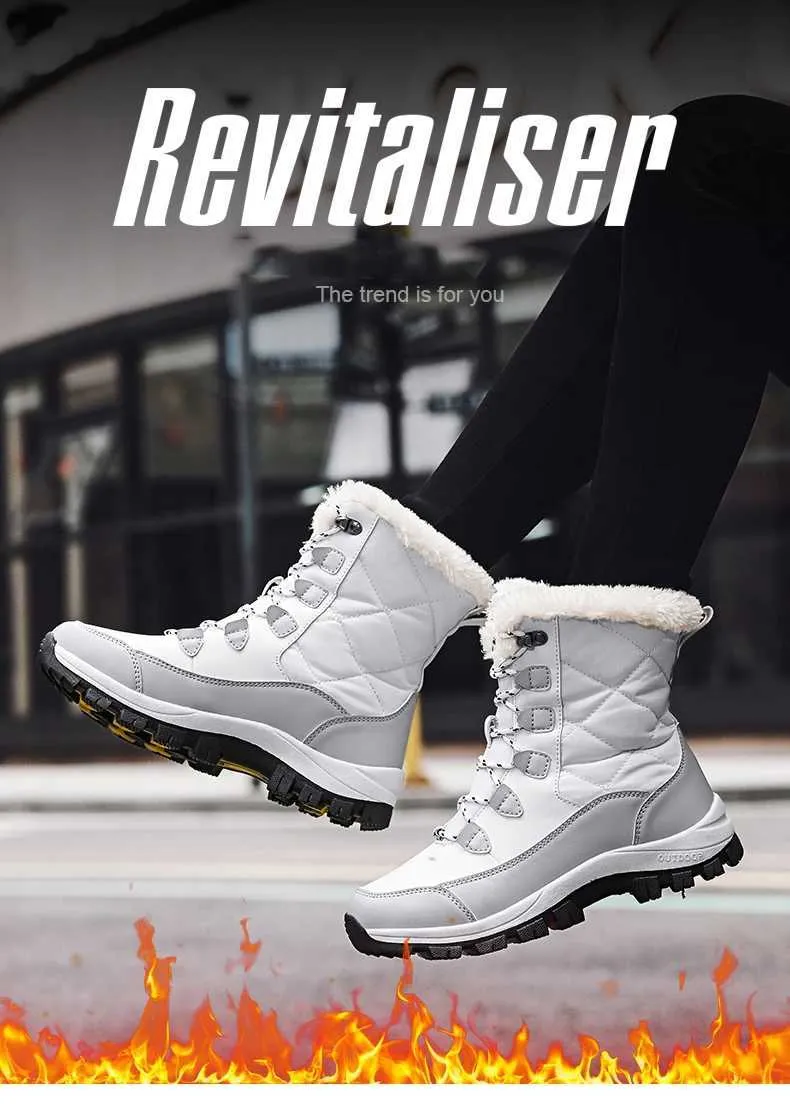 Ankle Women Winter Shoes Keep Warm Non-slip Black Snow Ladies Lace-up Boots Chaussures Femme Booties Woman Flat Boot_voghion.com