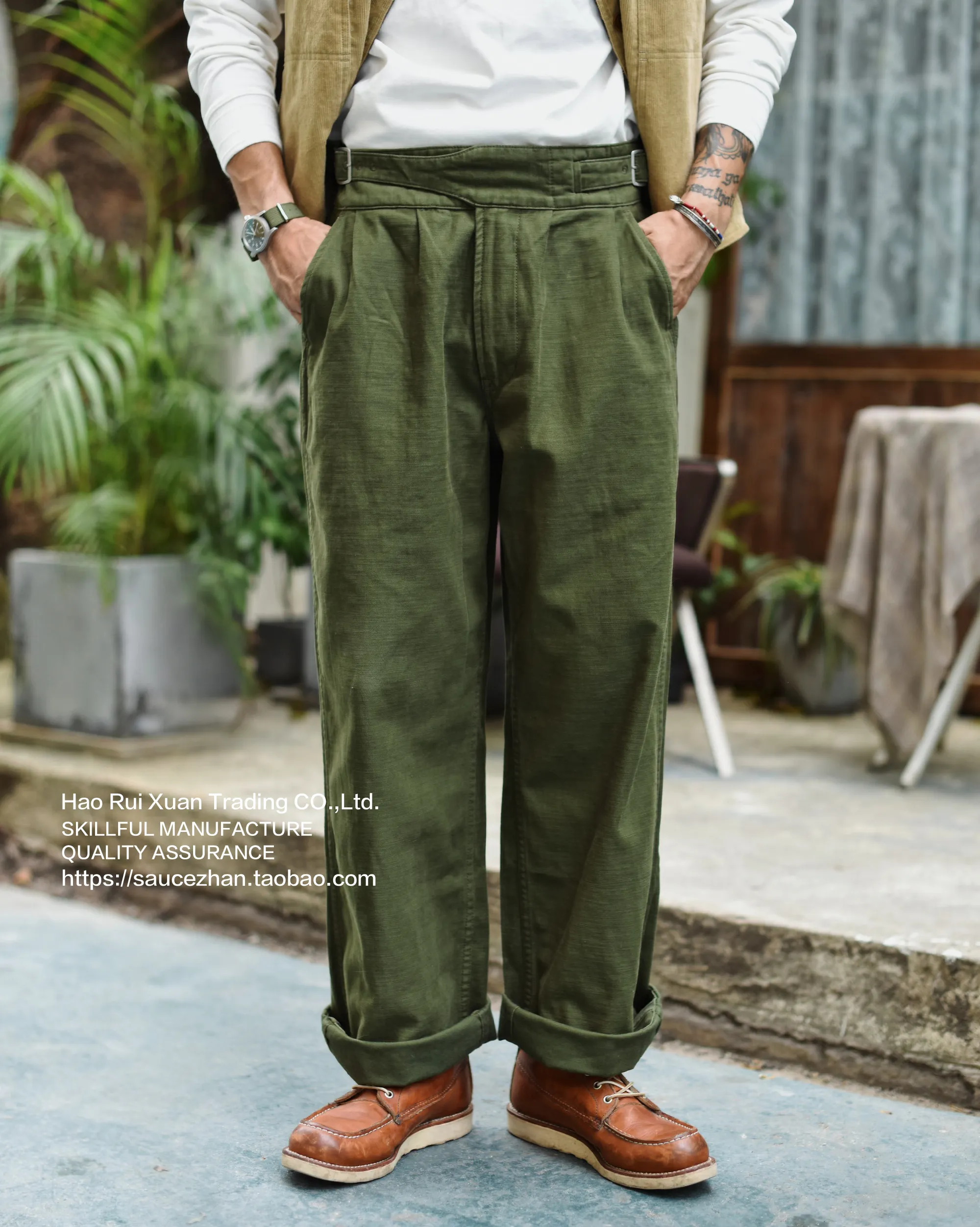 PUR 池田泉 2tuck gurkha pants (olive) PUR 池田泉 2tuck