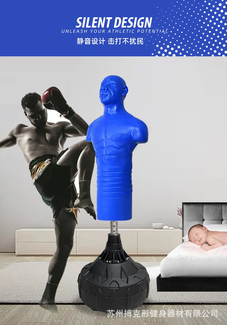 DHgate Adjustable Height Boxing Punching Bag Boxer Shaped Tumbler Dummy for Home Taekwondo Training Sports Outdoors