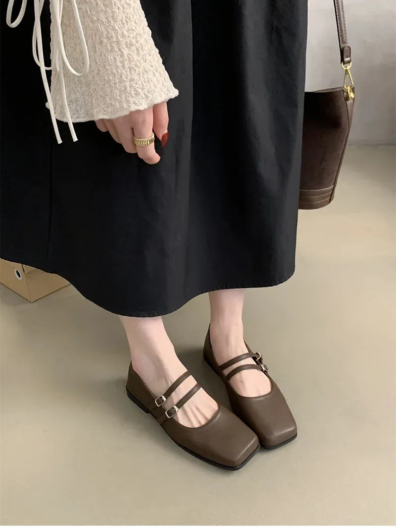 Ballerine mary jane da donna con punta quadrata scarpe comode_voghion.com