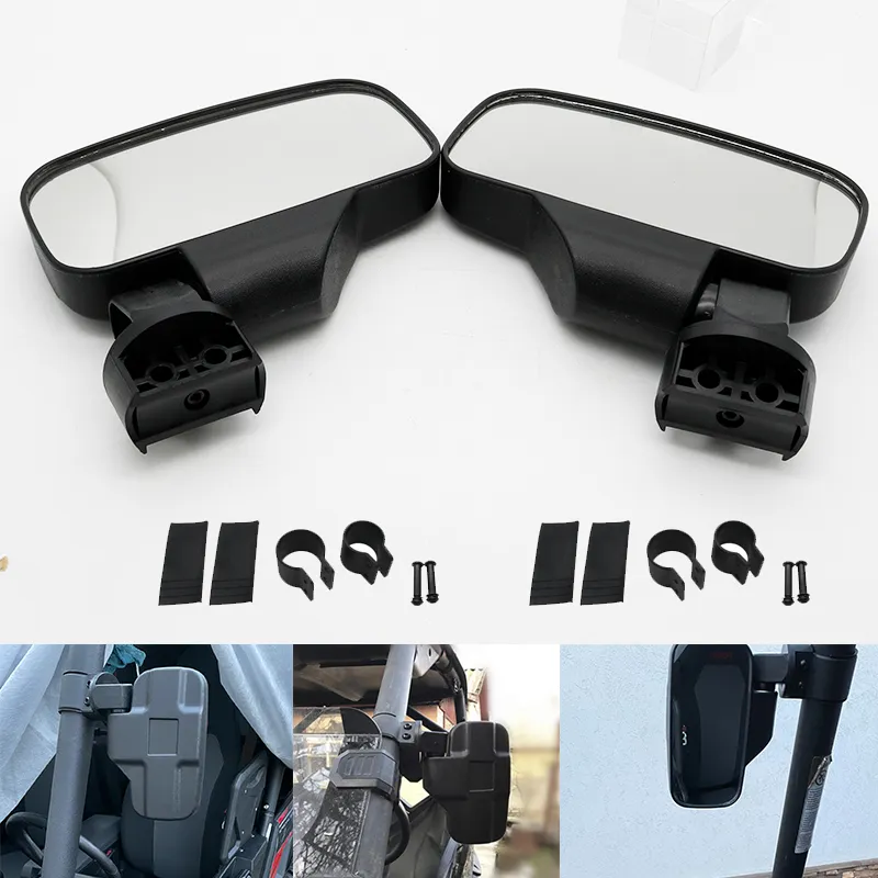 Rear Side View Mirror For 1.75'' 2'' Clamp UTV ATV Polaris - Foto 4