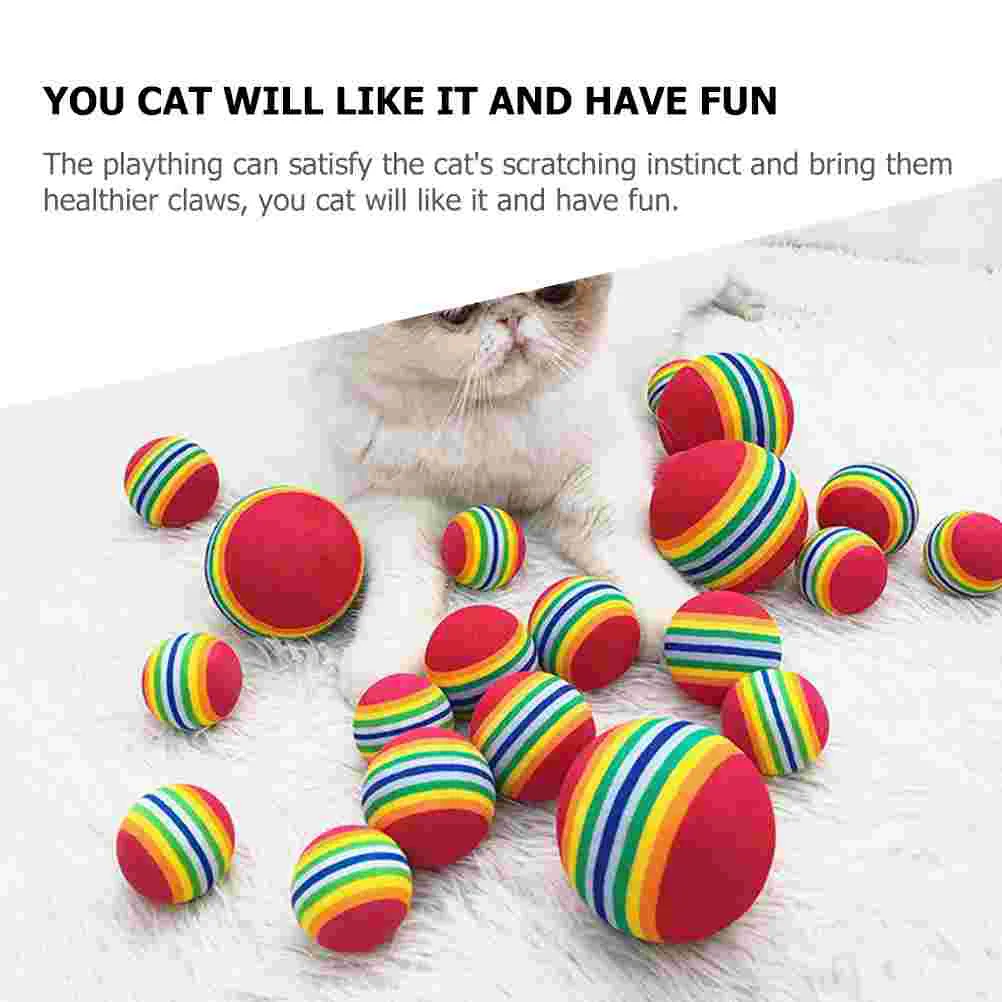 Colorful Rainbow Reusable Cat Play Balls Interactive Best Cat Toys 2022 For Puppies And Small Dogs With Elastic Eva And Training Puppy From Quanyuanfacai 15.07 DHgate.Com