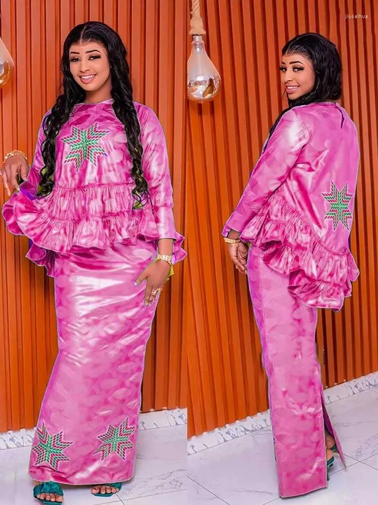 Ethnic Clothing Robe Bazin Riche Brode Africa Dresses Birthday Dress For Women Party Wedding Evening