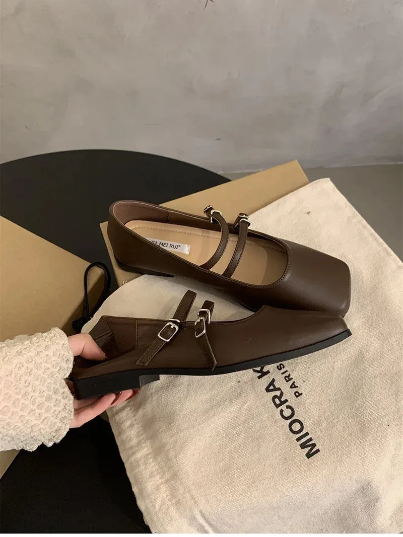 Ballerine mary jane da donna con punta quadrata scarpe comode_voghion.com