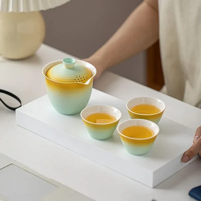 DHgate.com:2024Ceramic Travel Tea Set: Portable Teapot, Teacup, Travel ...