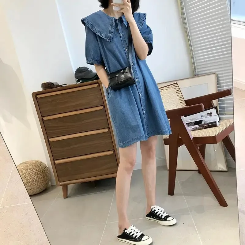 Denim Dress Foschini Denim Shirts Women Casual Denim Dresses Long Sleeve  Button Lapel Slim Fit Jean