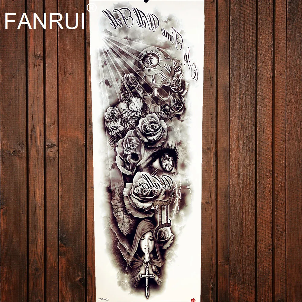 Shackle Sticker Skull Shackles Full Arm Sleeve Arm Tattoo Temporary Sticker 48x17CM ...