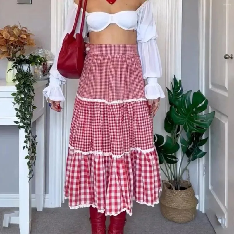 Midi Skirt Tiered Maxi Skirt Pull-On Elastic Waist Maxi Skirt With