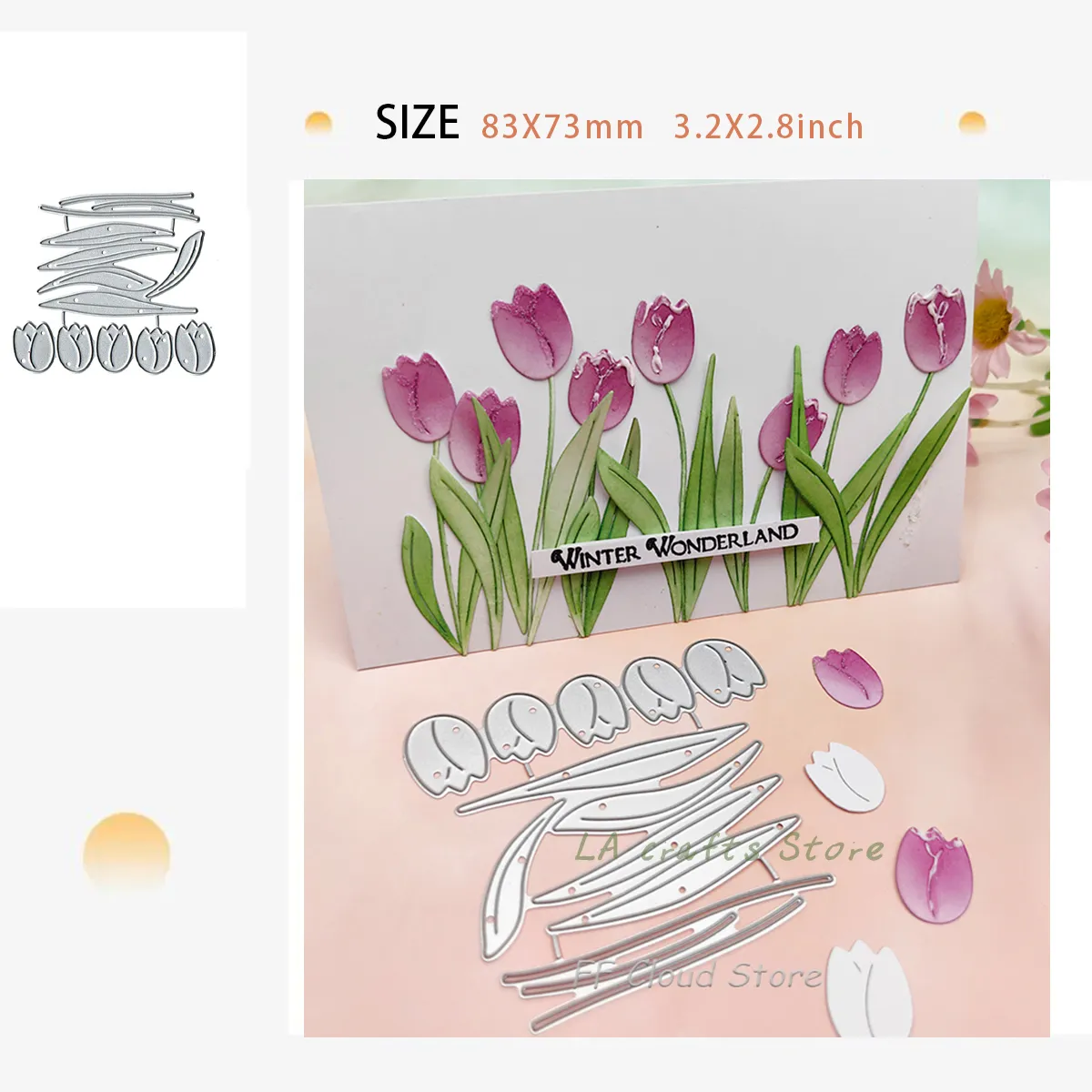 Tulip Flowers Metal Cutting Dies for Scrapbooking DIY Album Embossing ...